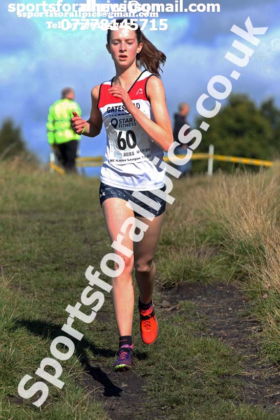 Womens under-17s  and under-20s 2019 Start Fitness Harrier league, Wrekenton, Gateshead. Photo: David T. Hewitson/Sports for All Pics